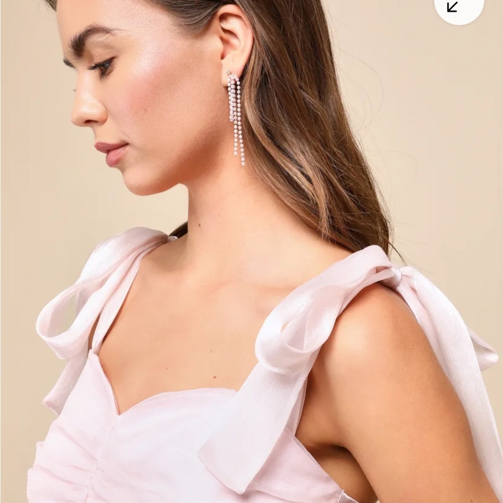Lulu's Shimmery Pink Tiered Maxi Dress - Picture 4 of 6